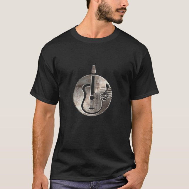 T-shirt Guitare acoustique rocailleuse (Devant)