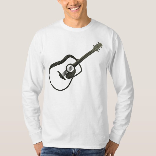 T-shirt Guitare acoustique - striée (Devant)