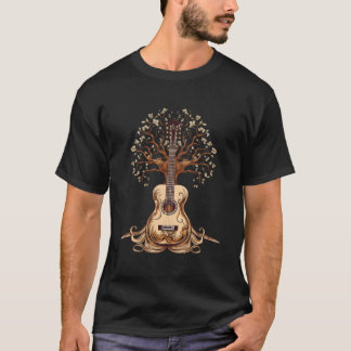 T-shirt Guitare Acoustique Vibes Rétro De La Vie Guitare