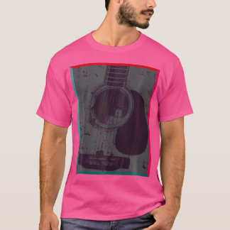 T-shirt Guitare Acoustique Vintage Classique Pour Guitare 