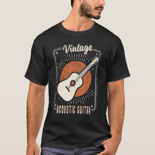 T-shirt Guitare acoustique Vintage Retro Classique Musique