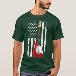 T-shirt Guitare American Flag ApparelBasse Guitare Musique
