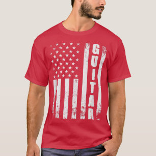 T-shirt Guitare American Flag Usa Country Music Guitare