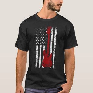 T-shirt Guitare American US Drapeau Music Player Electrics