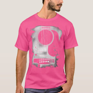 T-shirt Guitare Art Musique Six Cordes Guitare Acoustique