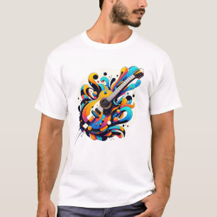 T-shirt Guitare avec graphisme Graffiti
