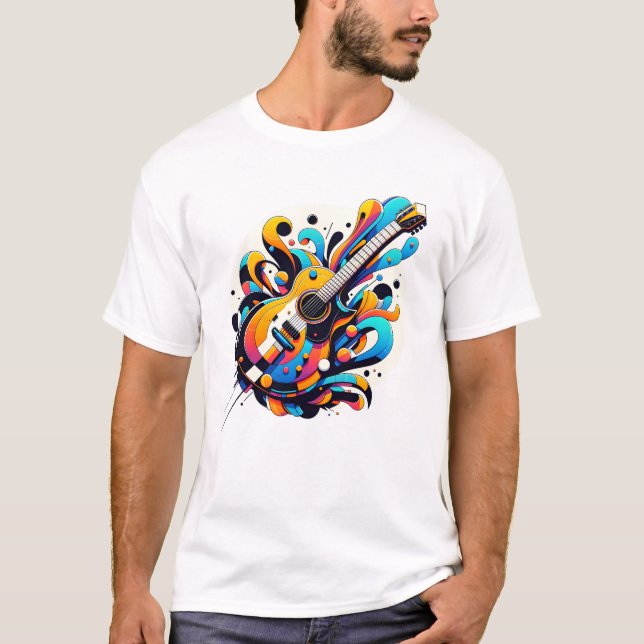 T-shirt Guitare avec graphisme Graffiti (Devant)