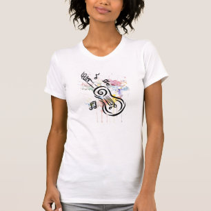 T-shirt Guitare avec notes musicales et design graphique T