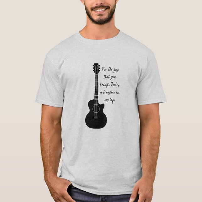 T-shirt Guitare Avec Poème Simple (Devant)