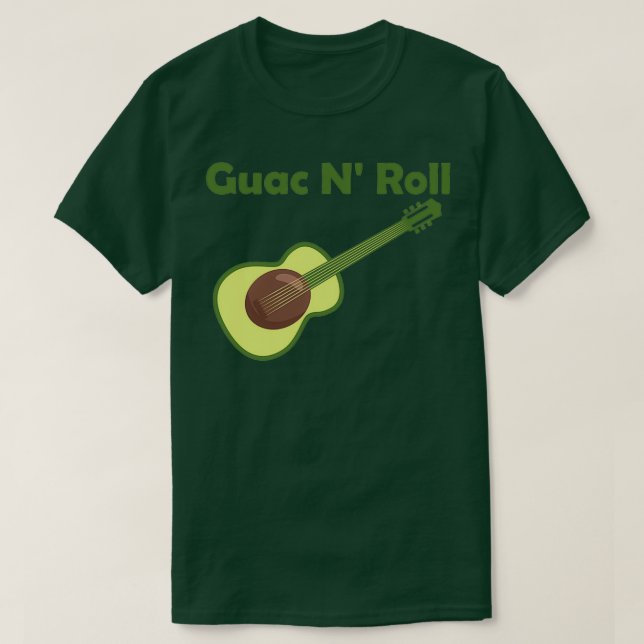 T-shirt Guitare Avocado Rock N Roll Funny Guitares (Design devant)