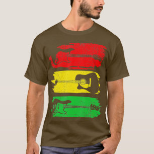 T-shirt Guitare basse acoustique électrique Histoire noire