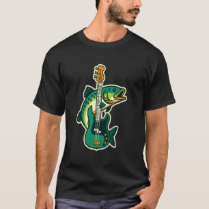 T-shirt Guitare basse de pêche graphique musicien drôle