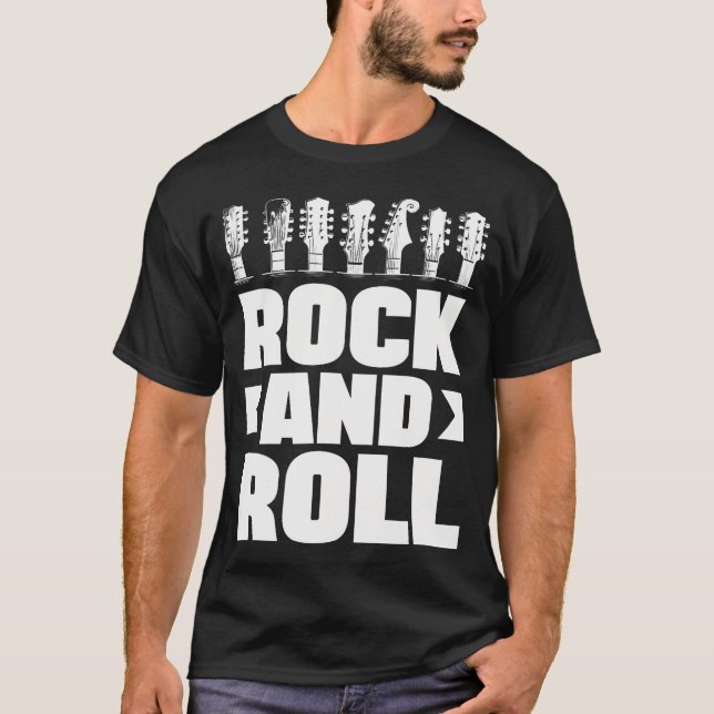 T-shirt Guitare Basse Rock And Roll (Devant)
