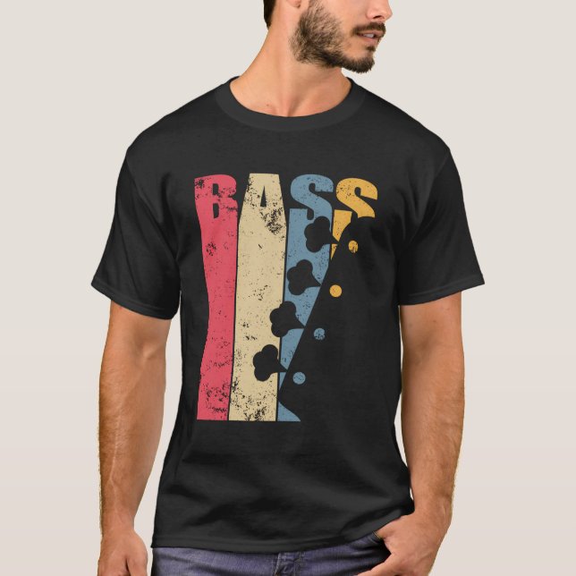 T-shirt Guitare basse vintage (Devant)