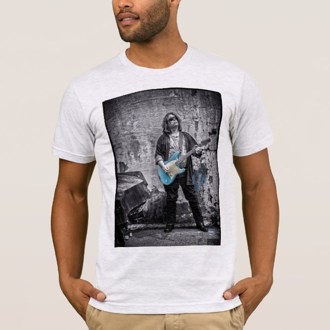 T-shirt Guitare bleue arrachée (Devant)