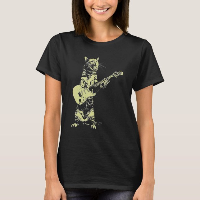 T-shirt Guitare Cat Play (Devant)