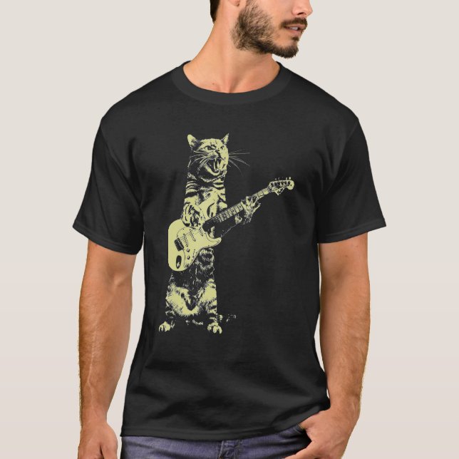 T-shirt Guitare Cat Play (Devant)