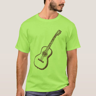 T-shirt Guitare classique acoustique Brown