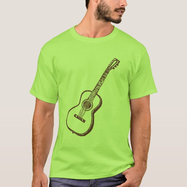 T-shirt Guitare classique acoustique Brown (Devant)