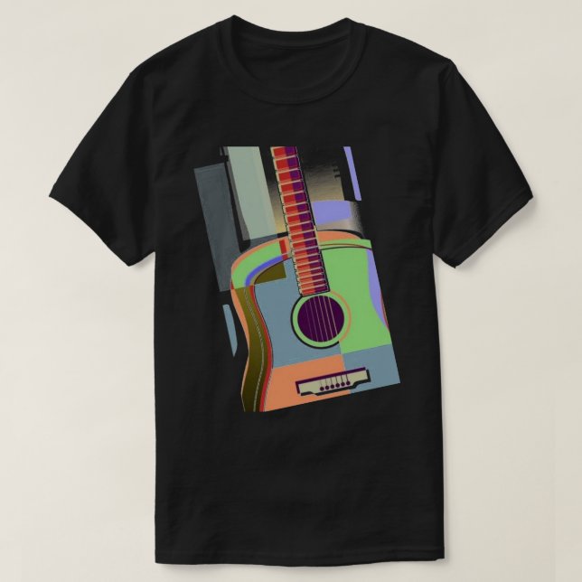 T-shirt guitare coloré (Design devant)