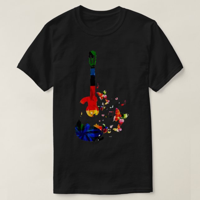 T-shirt guitare colorée (Design devant)
