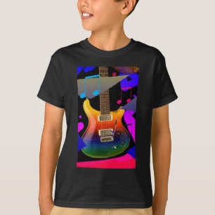 T-shirt Guitare colorée - roche dessus !
