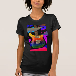 T-shirt Guitare colorée - roche dessus !