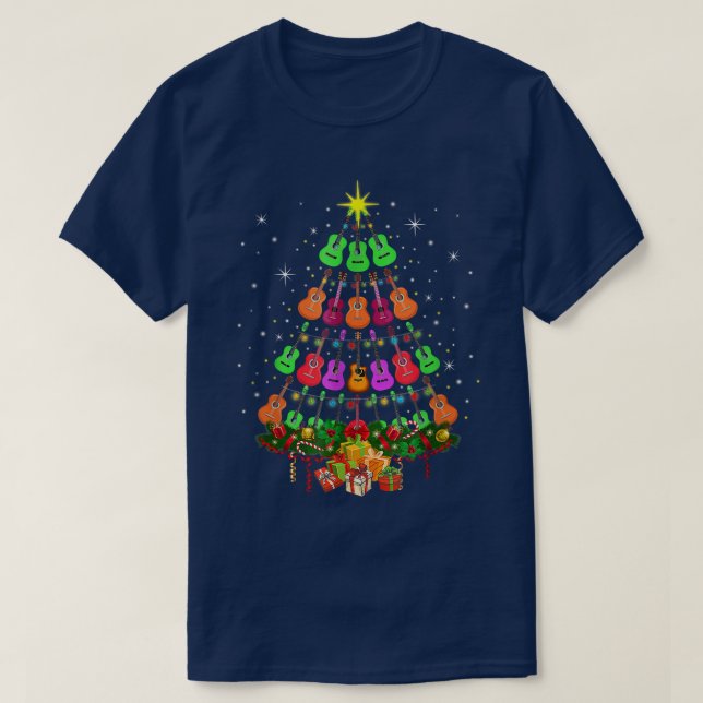 T-shirt Guitare cool Noël Arbre Guitare Noël (Design devant)