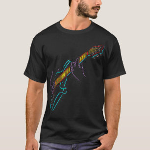 T-shirt Guitare couleur et guitariste. Pour les amateurs d