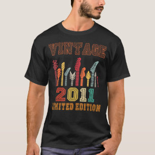 T-shirt Guitare d'anniversaire vintage 2011 11e anniversai
