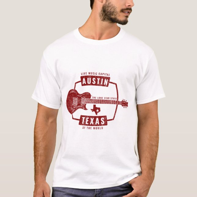 T-shirt Guitare d'Austin Texas Live (Devant)