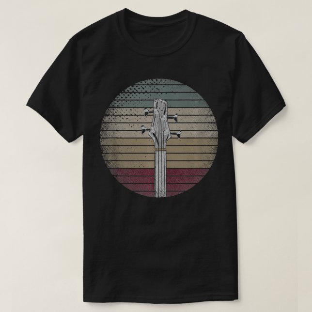 T-shirt Guitare de basse rétro  (Design devant)