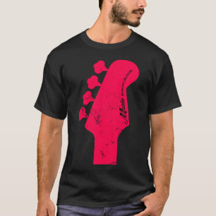 T-shirt Guitare de basse vintage Guitare Headstock Hommes