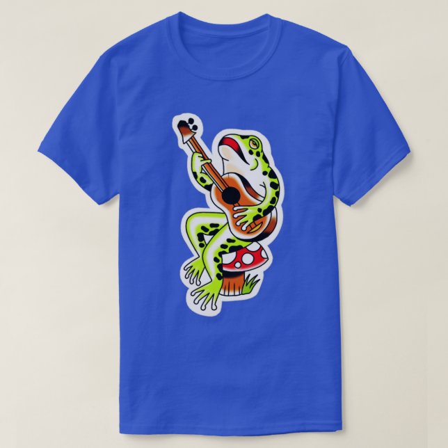 T-shirt Guitare de grenouille tatouage traditionnel (Design devant)