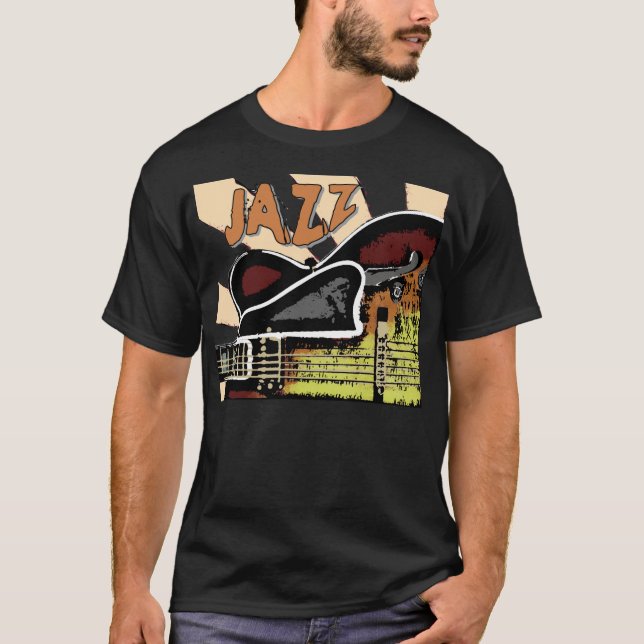 T-shirt Guitare de jazz : Hollowbody avec un rayon de (Devant)