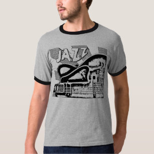 T-shirt Guitare de jazz : Trous creux du dessus w/F de