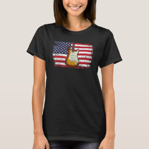 T-shirt Guitare de musique country 4 juillet Drapeau amér