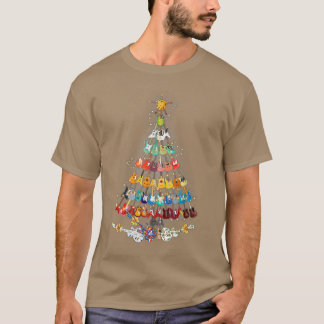 T-shirt Guitare de Noël Lumières Arbre de Noël Guitare