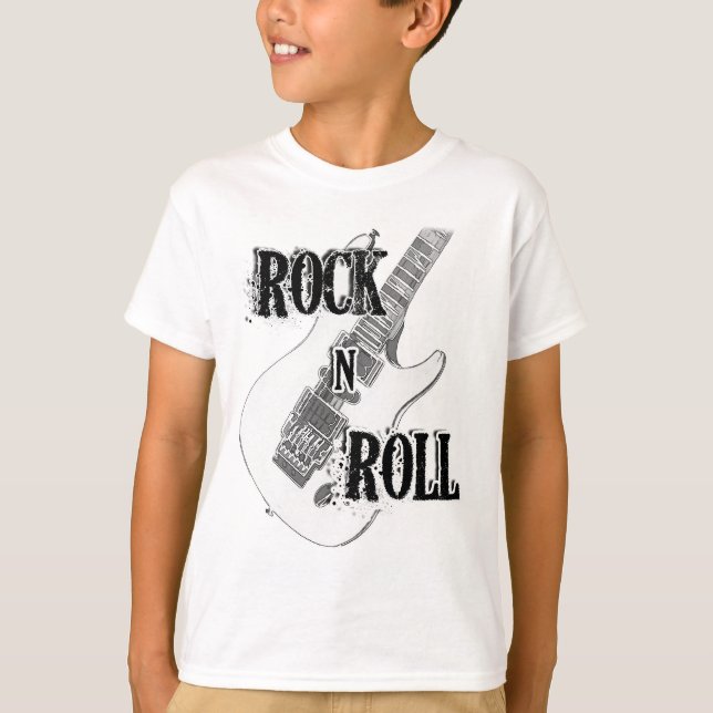 T-shirt guitare de petit pain de la roche n (Devant)