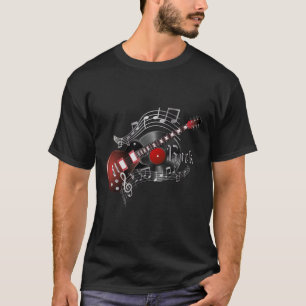 T-shirt Guitare de roche - rouge