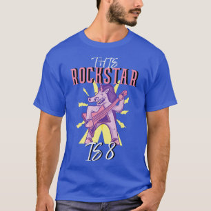 T-shirt Guitare de Rockstar Licorne Premium pour 8ème anni