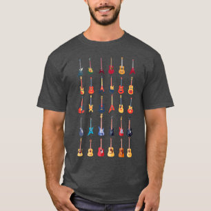 T-shirt Guitare Différentes Guitares Musique Amoureux Drôl