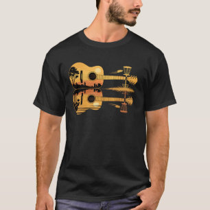 T-shirt Guitare Disc Golf Coucher De Soleil Nature Reflet