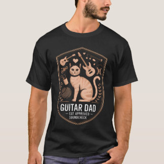 T-shirt Guitare Drôle Papa Chat Approuvé Soundcheck