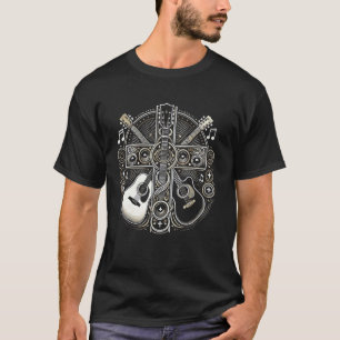 T-shirt Guitare électrique acoustique croix christianisme