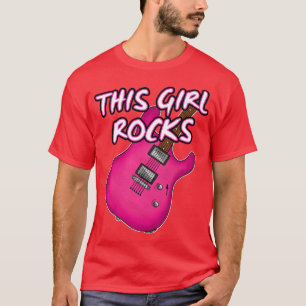 T-shirt Guitare Électrique Cette Fille Frappe Guitariste F
