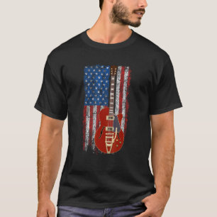 T-shirt Guitare électrique drapeau américain