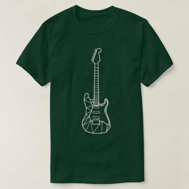 T-shirt Guitare électrique en polygone (Design devant)