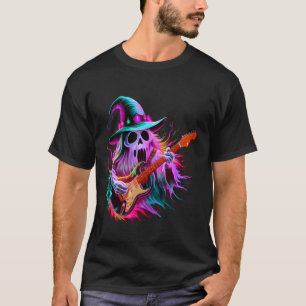 T-shirt Guitare électrique fantôme Halloween Costume d'hor