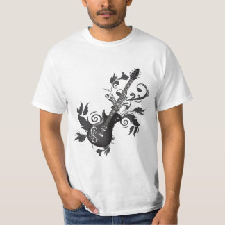 T-shirt Guitare Électrique, Fils Et feuilles Abstraits